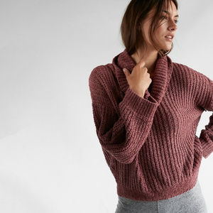 Express chenille  sweater in dusty lavender